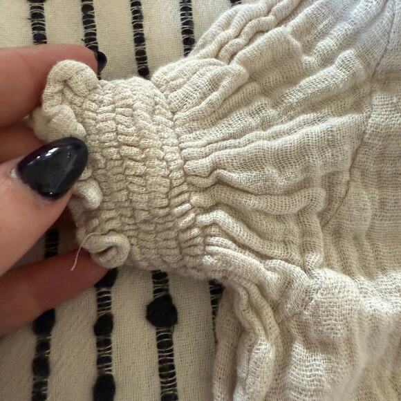 ILLOURA | 100% Cotton Biscuit Short Sleeve Double Gauze Romper 00 / 3-6 Months - Picture 2 of 4